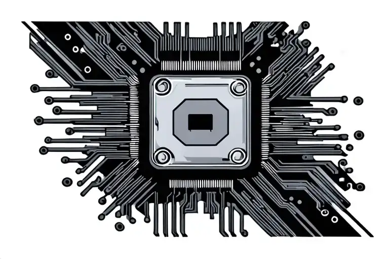 mos 6502 chip implanted tattoo design idea