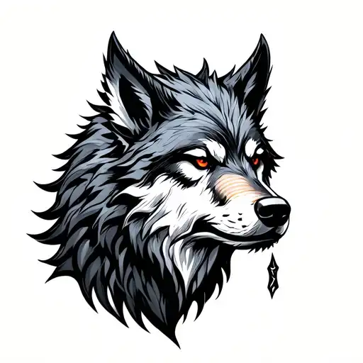 fenrir viking norse wolf tattoo design idea