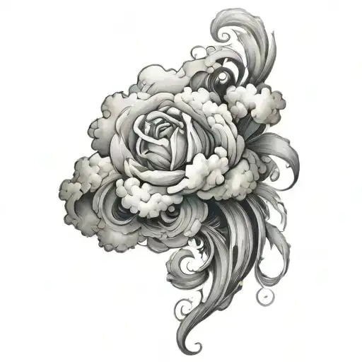 Coverup Clouds and Smoke tattoo design idea