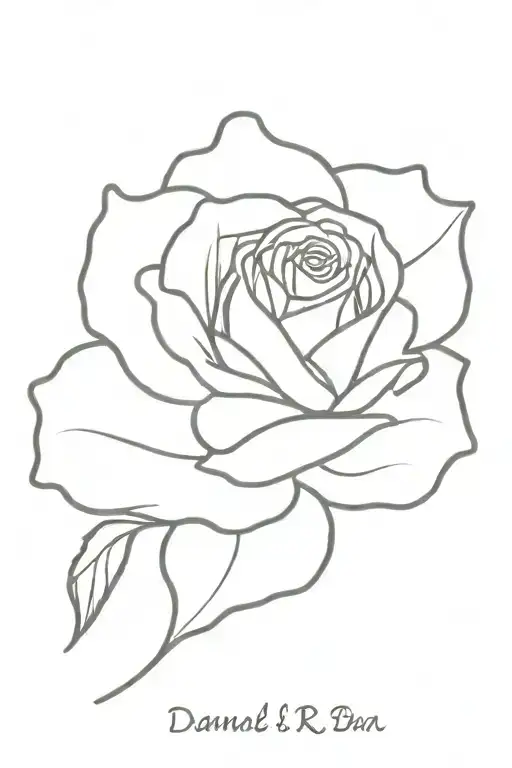 ROSE WITH NAME "DANIEL R subtly incorporated tattoo design idea
