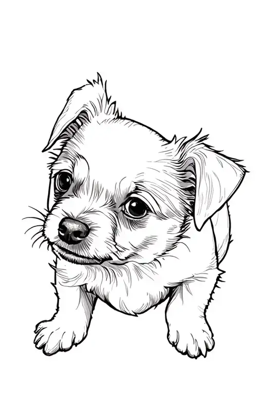 Cute Puppy tattoo design idea