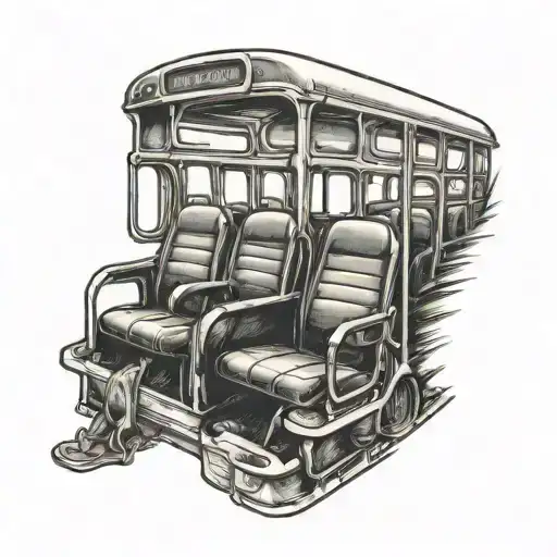 The passenger seat on a bus tattoo design idea