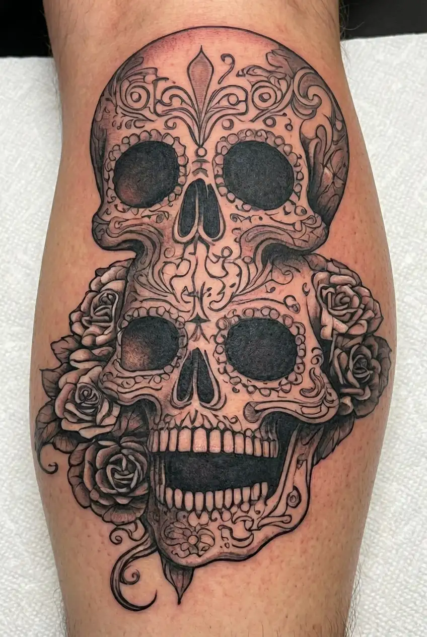 sugar-skull tattoo design idea