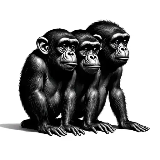 3 Wise Monkeys tattoo design idea