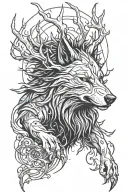 leshy witcher wolf tattoo design idea