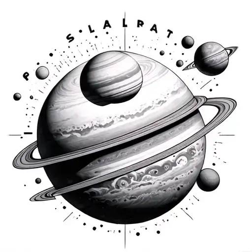 solar system tattoo design idea