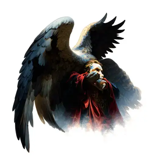 azrael male angel tattoo design idea