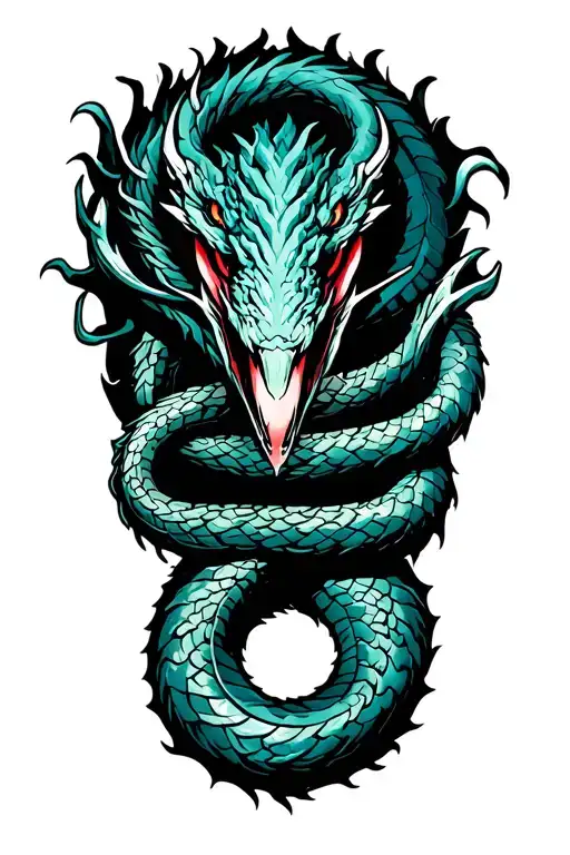 Jormungand serpent tattoo design idea
