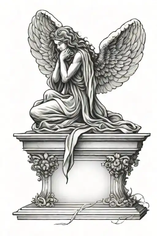 angel of grief tattoo design idea