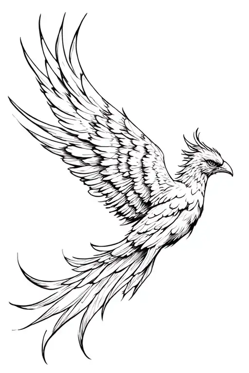 "Or you intimidate the world" delicate phoenix flying tattoo design idea