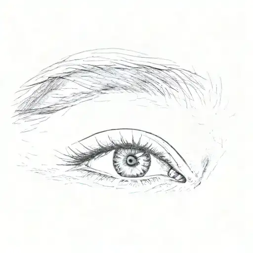 a close up of a woman's eye tattoo design idea