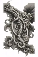 spinal straight line like tattoo design idea