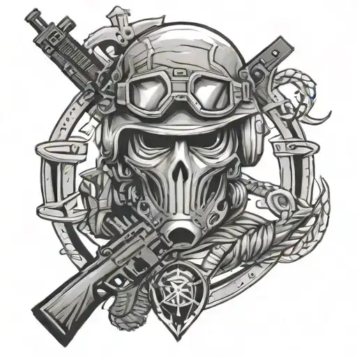 stern look special forces tattoo design idea