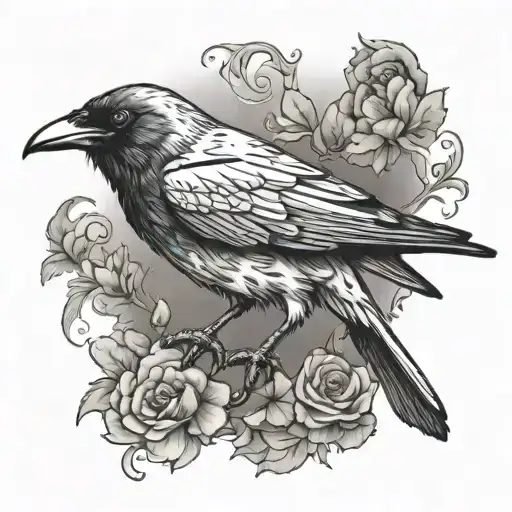 carrion crow tattoo design idea