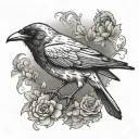 carrion crow tattoo design idea