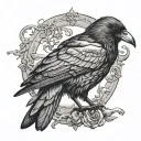 carrion crow tattoo design idea