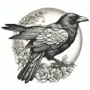 carrion crow tattoo design idea