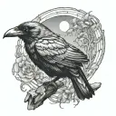 carrion crow tattoo design idea