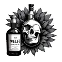 New life late alcohol tattoo design idea