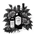 New life late alcohol tattoo design idea