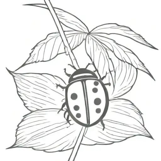 ladybug sitting on a coconut tattoo design idea