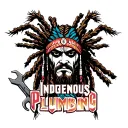 "Indigenous Plumbing " dreadlock painted face Native American plumber using wrench  tattoo design idea
