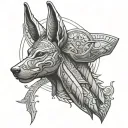 Anubis and the Eye of Ra tattoo design idea