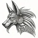 Anubis and the Eye of Ra tattoo design idea