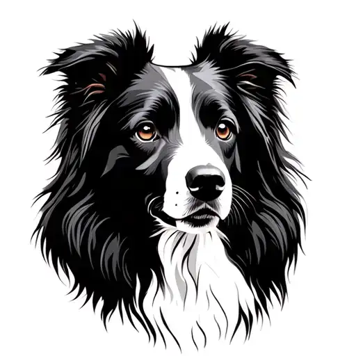 Border collie dog tattoo design idea