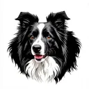 Border collie dog tattoo design idea