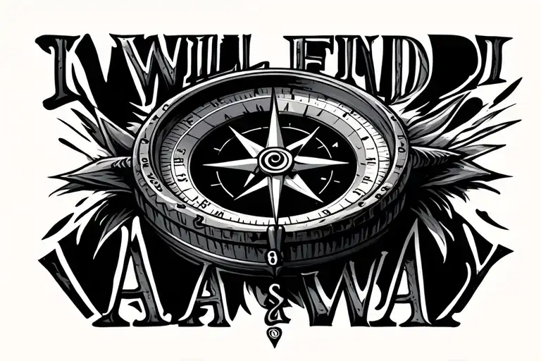 "I will find a way " compass tattoo design idea