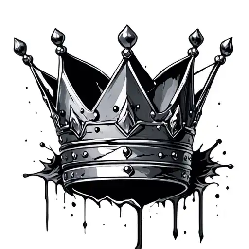 broken crown tattoo design idea