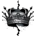 broken crown tattoo design idea