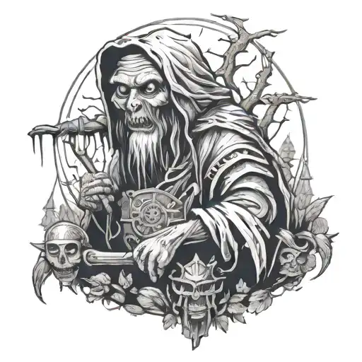 Baba Yaga tattoo design idea