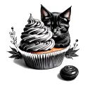 cupcake and cats tattoo design idea