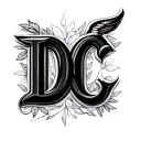 Cursive D c tattoo design idea