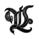 Cursive D c tattoo design idea