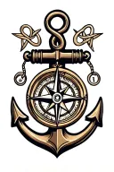 Celtic knot compass anchor tattoo design idea