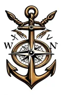Celtic knot compass anchor tattoo design idea