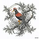 Phoenix Bird Inside A Tree Of Life tattoo design idea