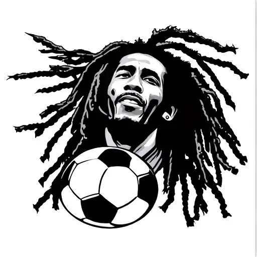 Bob Marley soccer tattoo design idea