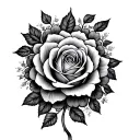 mandala with roses blooming tattoo design idea