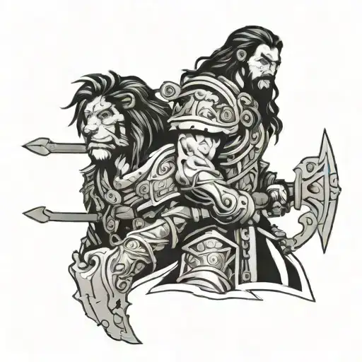 king varian wrynn  warcraft tattoo design idea