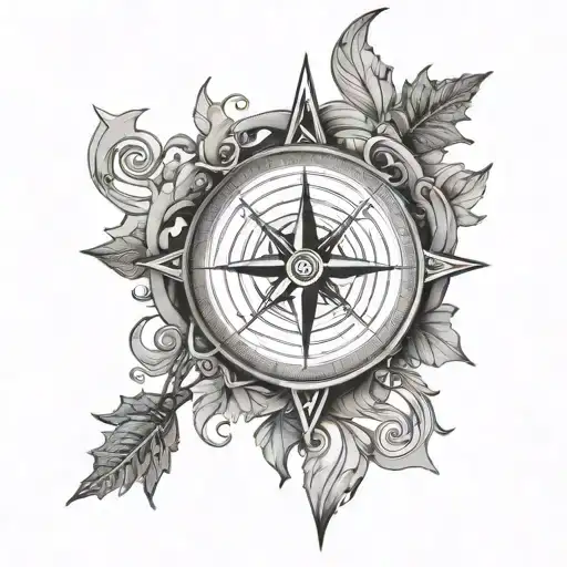 Nordic compass tattoo design idea