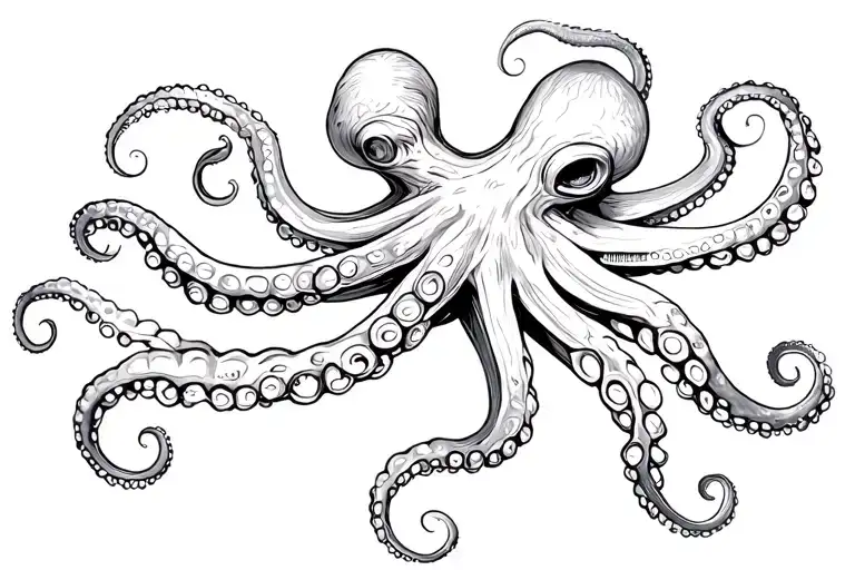 octopus wrapping its tentacles tattoo design idea