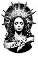 One word “freedom” below elbow. Maybe some additional small elements  tattoo design idea