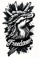 One word “freedom” below elbow. Maybe some additional small elements  tattoo design idea