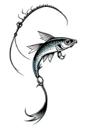 fishing lure surrounded tattoo design idea