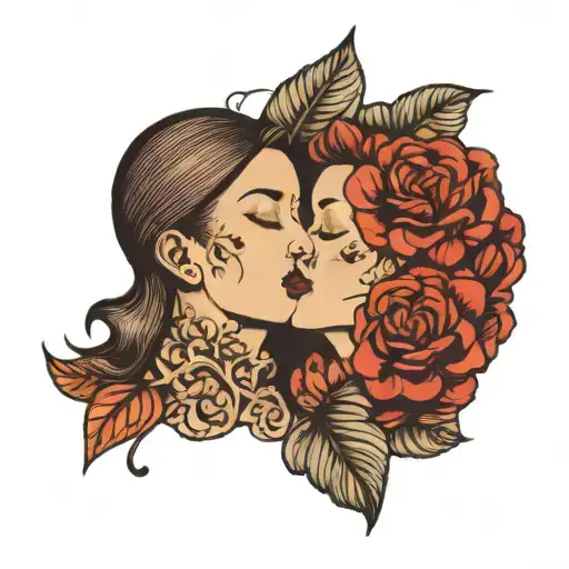 kisses XO with minimalistic tattoo design idea