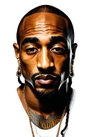 2pac portrait tattoo design idea